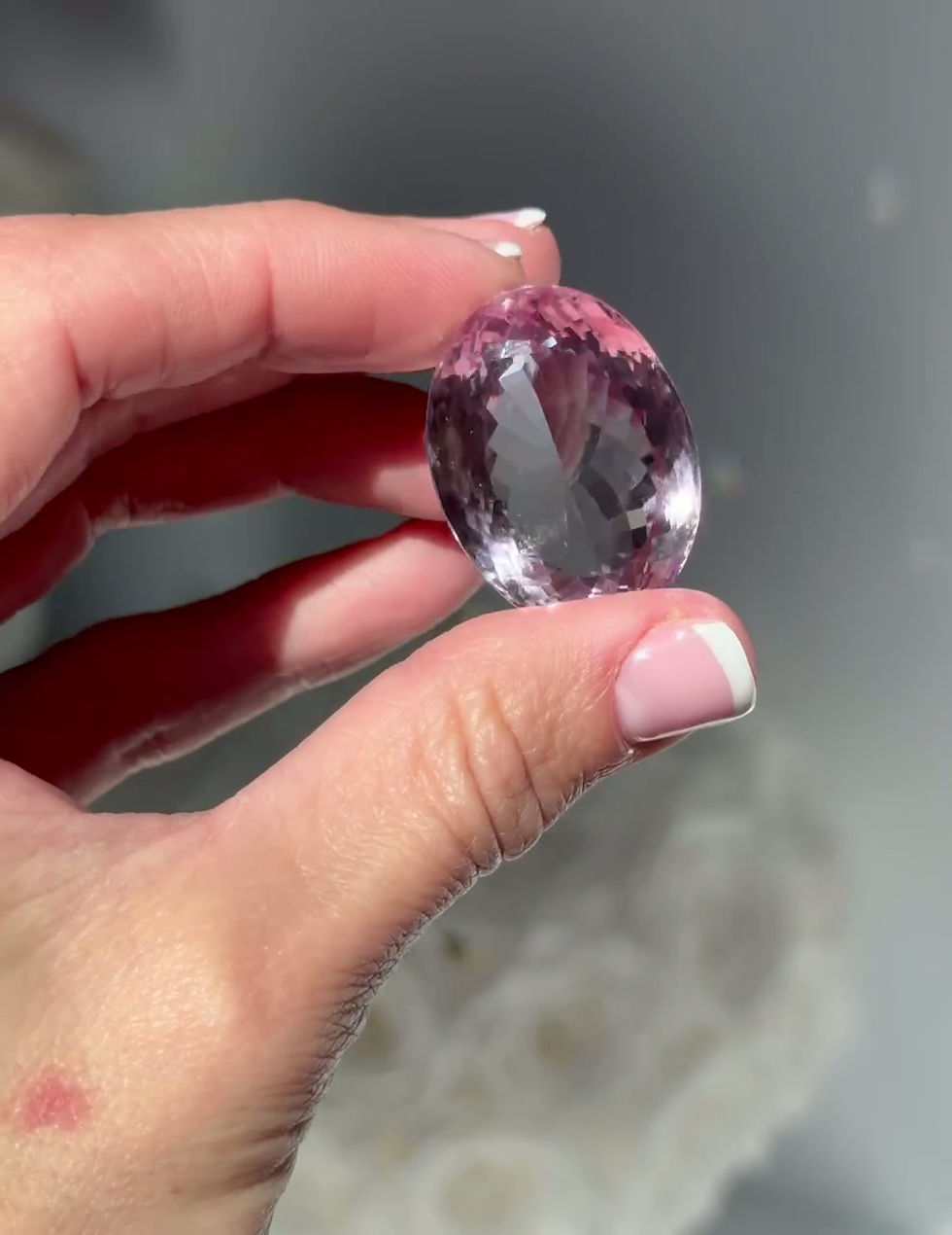 Thumbnail: 1.2” 58.5ct  Faceted Light Amethyst Gem Stone - India