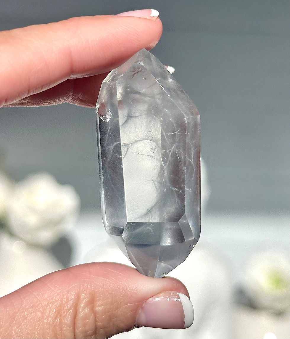 Thumbnail: 2.2” Rare Optical Blue Amphibole Quartz Point - Blue Angel Quartz - Brazil