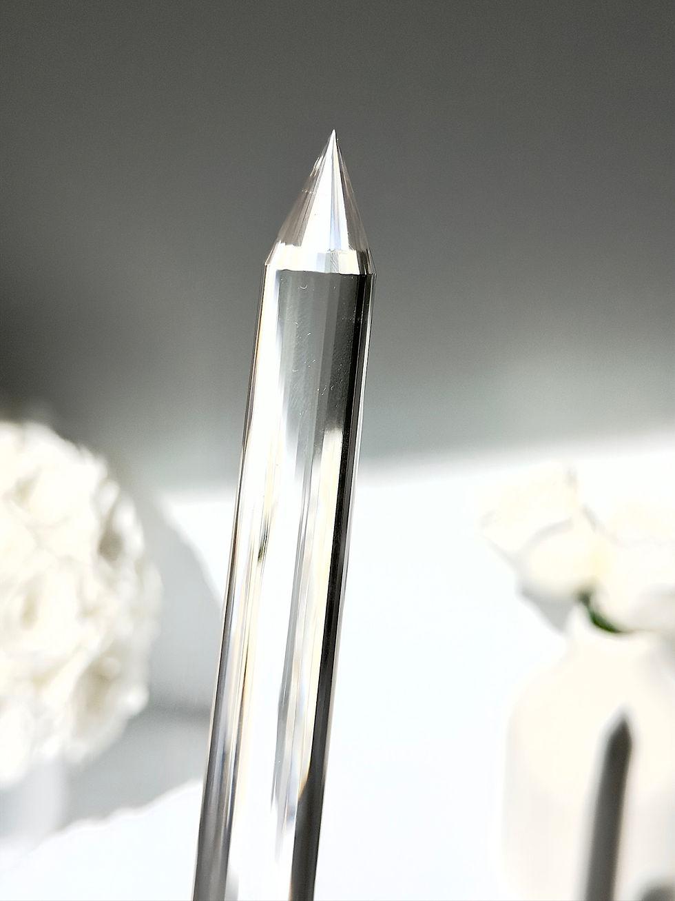 Thumbnail: 6.2” Top Quality Himalayan Quartz Faceted Wand with Incredible Clarity - Nepal