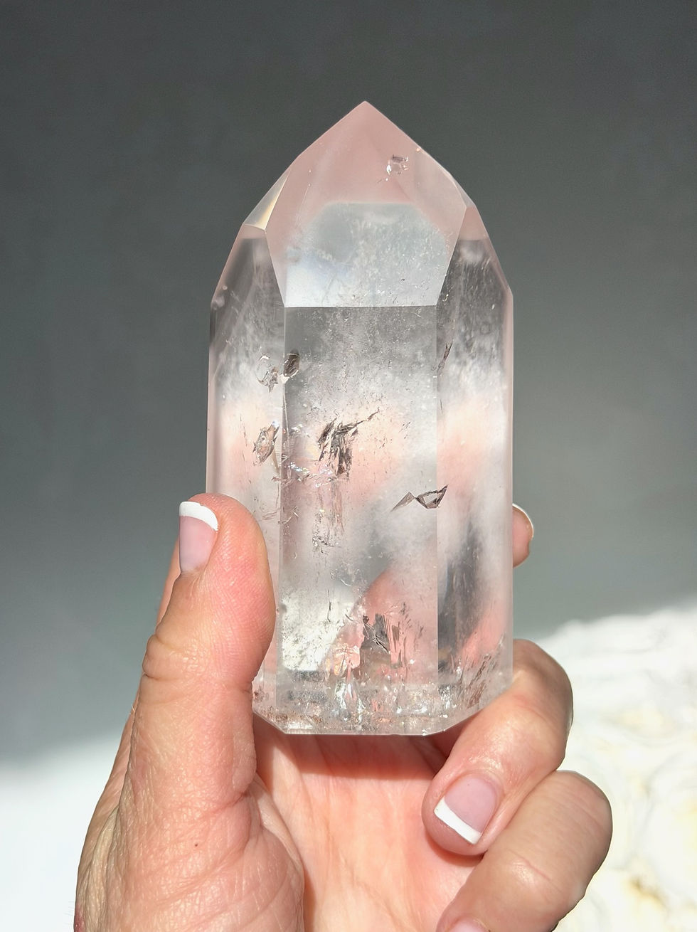 Thumbnail: 3.6” Lithium Quartz Point with Mini Rainbow - Brazil