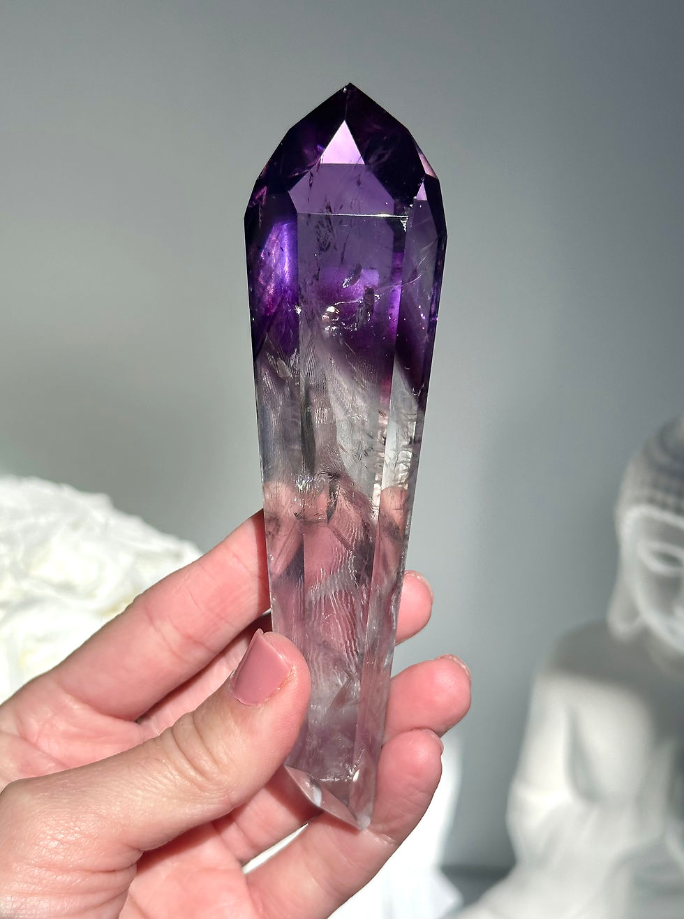 Thumbnail: 5.2”  Majestic Bahia Amethyst Point with Phantoms
