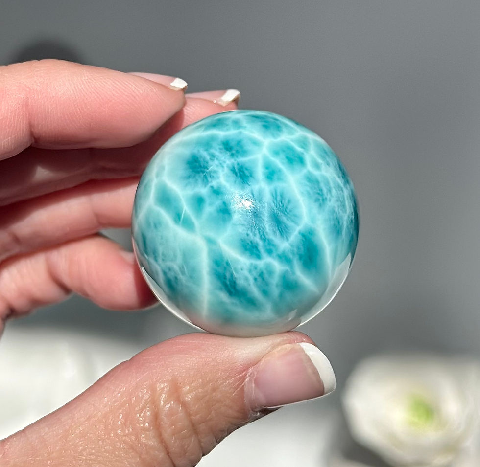 Thumbnail: 36mm” High Quality Mesmerizing Larimar Sphere - Dominican Republic
