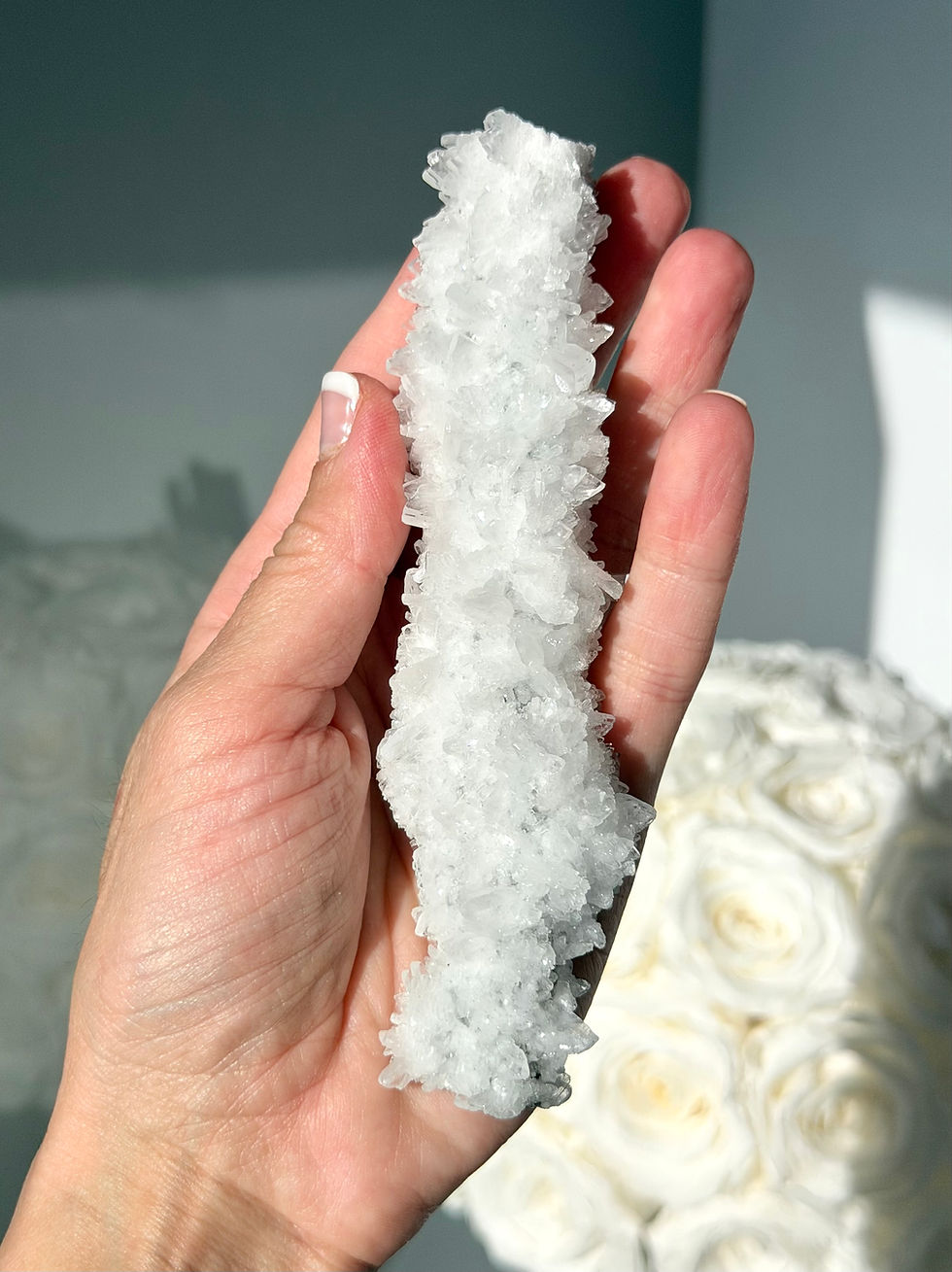 Thumbnail: 5.25” RARE Dazzling Barite Druze Wand - Rare Formation - Namibia