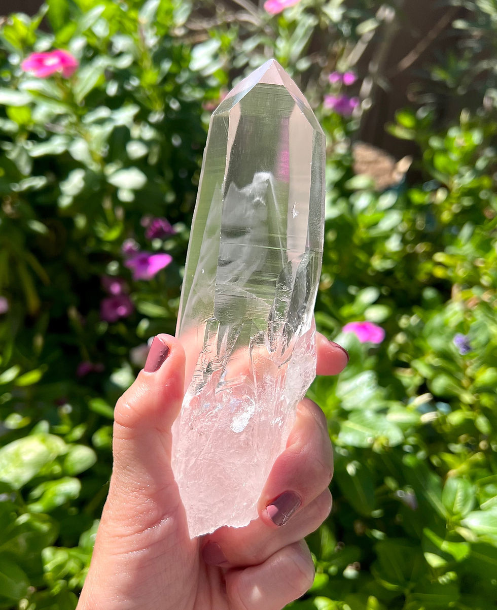 Thumbnail: 5.8” VERY Rare 3D Phantom Lemurian with Linear Ridges, Companion Crystal