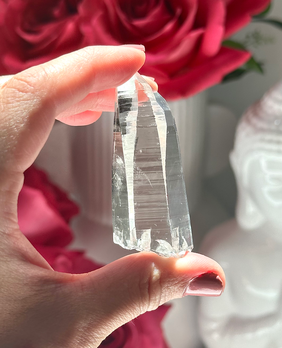 Thumbnail: 2.5” Radiant Colombian Lemurian Quartz Point w/ Stunning Clarity, Linear Ridges 