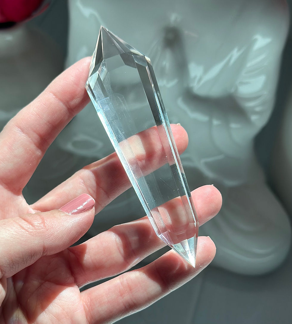 4.1”  DT Faceted Lemurian Quartz Point with Incredible Clarity - Minas Gerais
