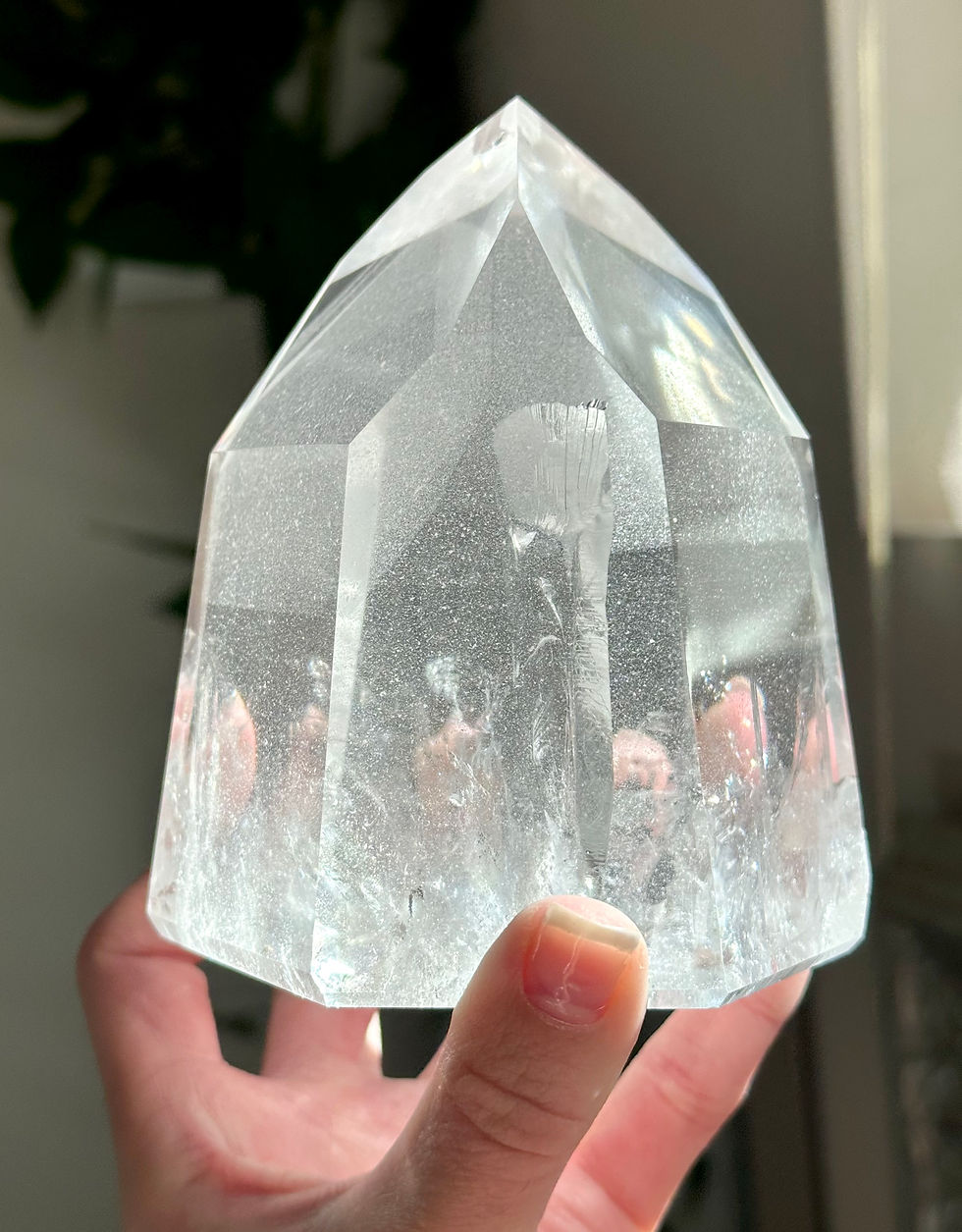 Thumbnail: 4.9” 1.376kg Lemurian Quartz Point Devic Temple with Incredible 3D White Phantom
