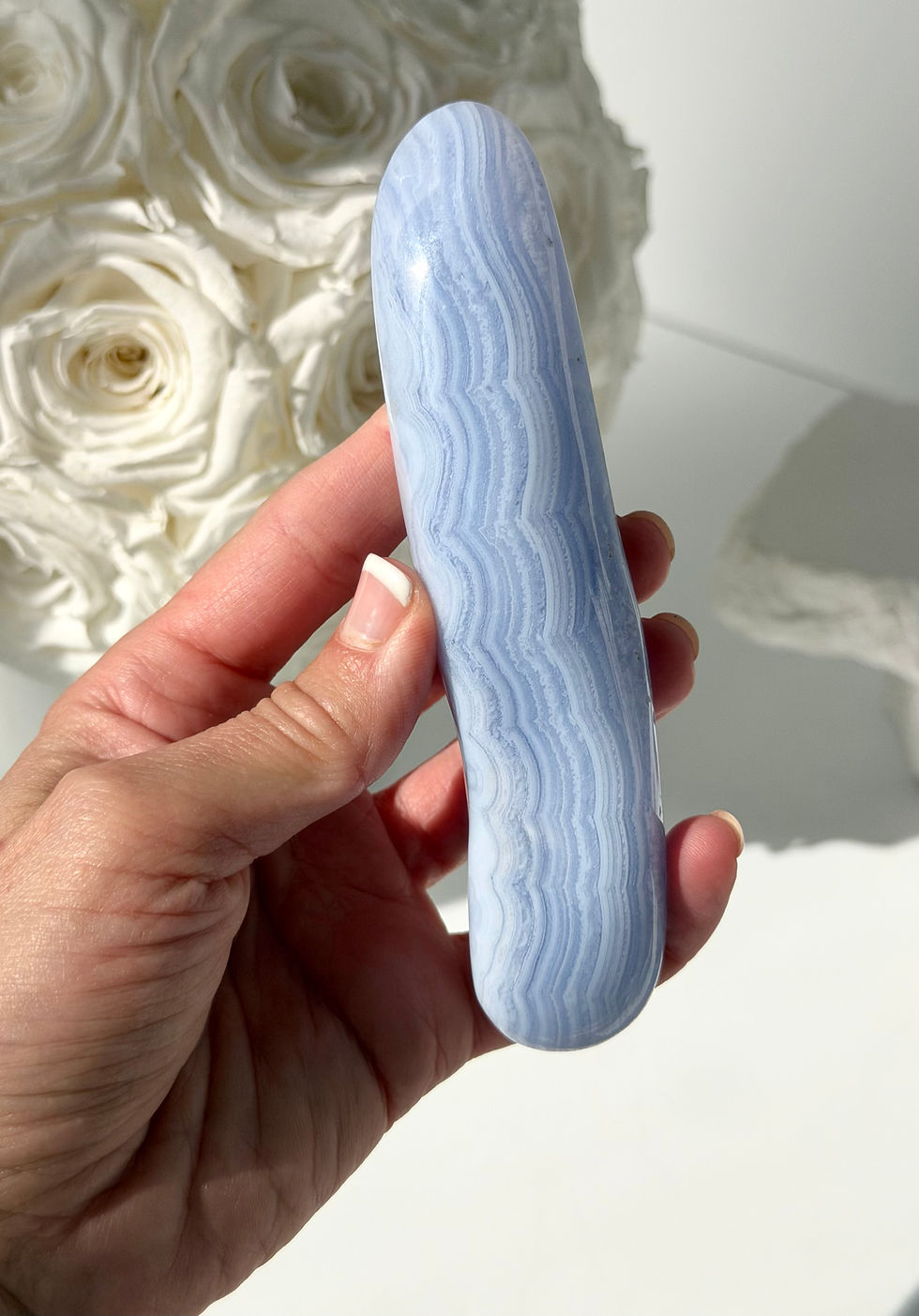 Thumbnail: 5.0” Top Quality Blue Lace Agate Wand - South Africa