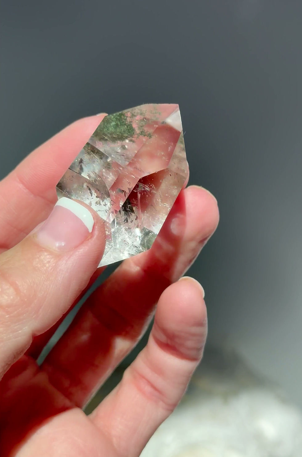 Thumbnail: 1.6" DT Chlorite Quartz with Rainbow - Brazil