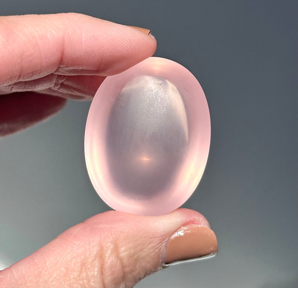 Thumbnail: 1.3 Star Rose Quartz Pocket Stone - Cabochon - Great Clarity - Brazil