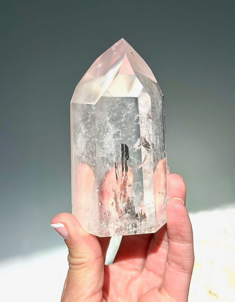 Thumbnail: 3.6” Lithium Quartz Point with Mini Rainbow - Brazil
