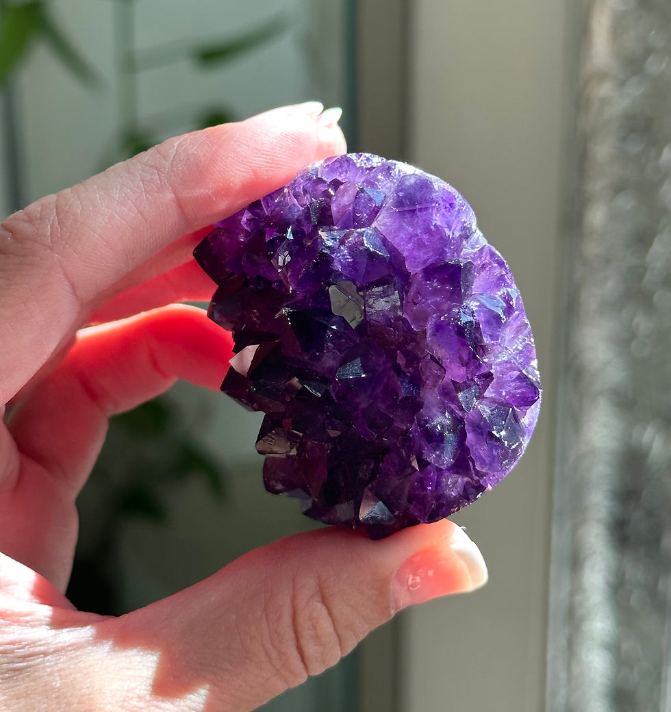 Thumbnail: 2.4” Deep Purple Amethyst Rosette Cluster - Uruguay