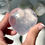 Thumbnail: 2.0” Girasol Rose Quartz Heart Great Clarity and Mini Rainbow - Madagascar