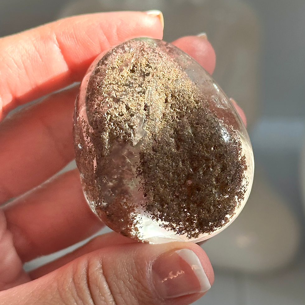 Thumbnail: 2.0” RARE Dreamy Purple and Green Lodolite Shamanic Dream Lens - Garden Quartz 