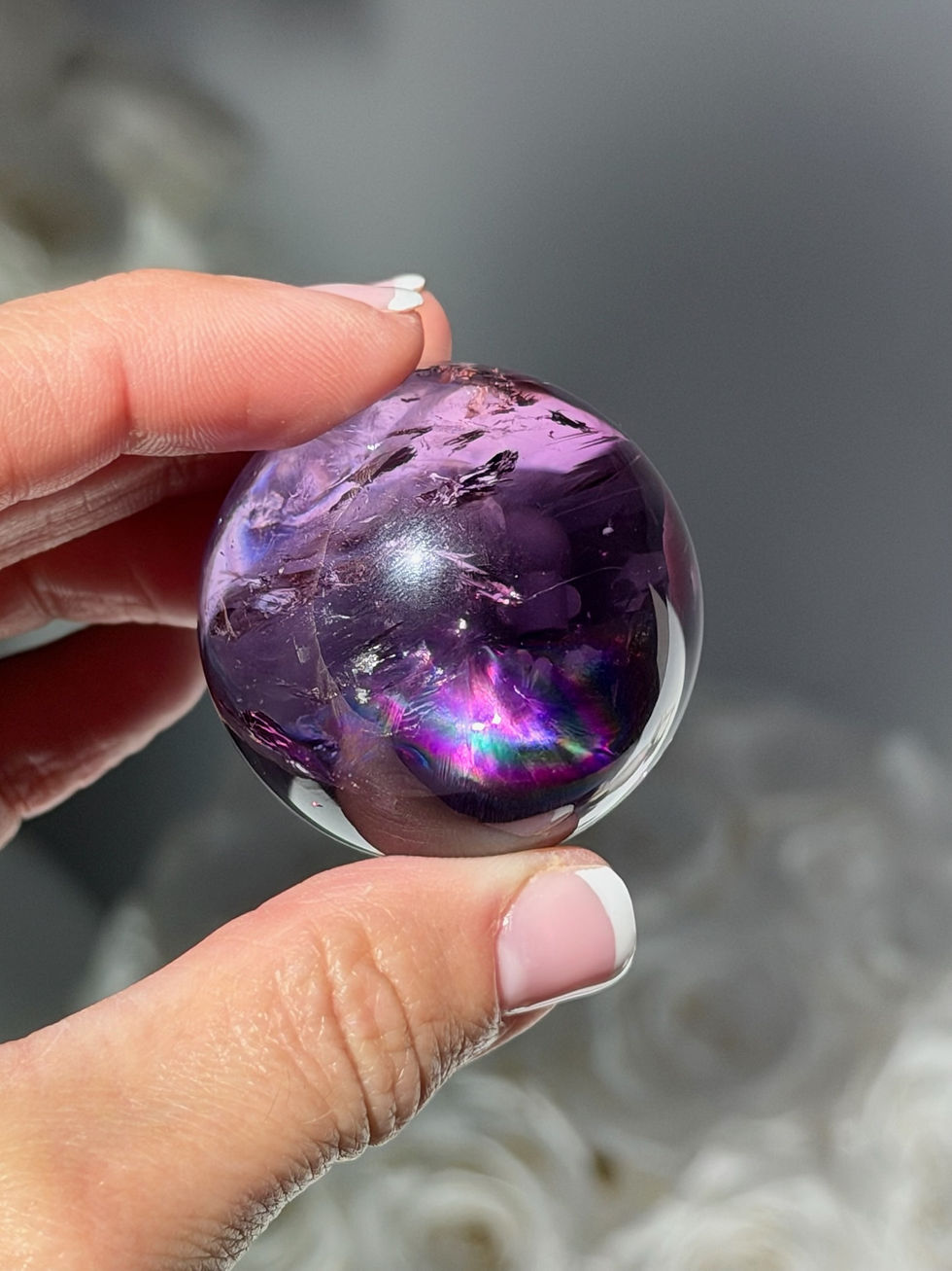 Thumbnail: 38mm Amethyst Sphere with Rainbow - Brazil