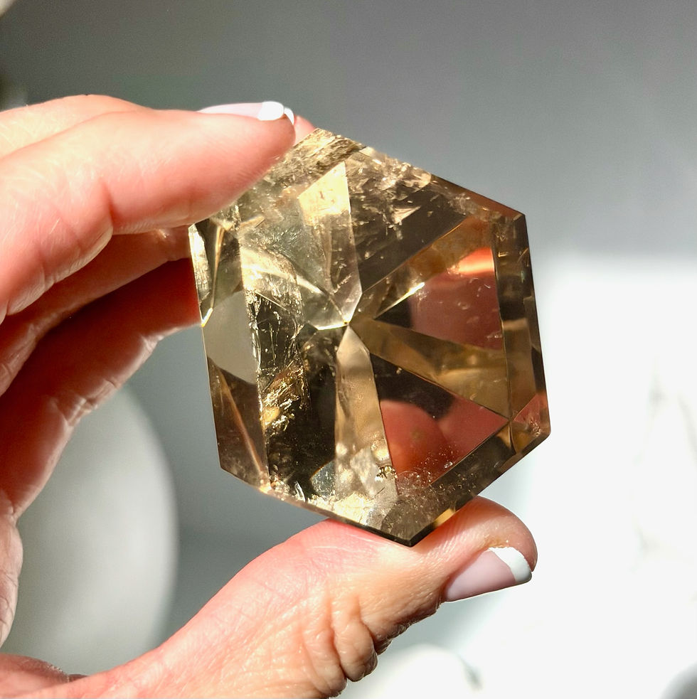Thumbnail: 2.3”, Citrine Point with Time Link and Mini Rainbow - Minas Gerais, Brazil
