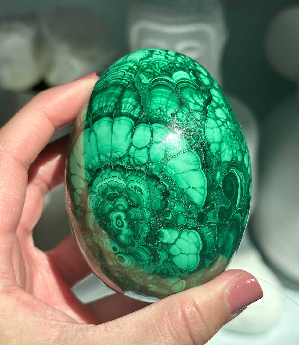 Thumbnail: 3.5” Fibrous Malachite Egg - Africa 