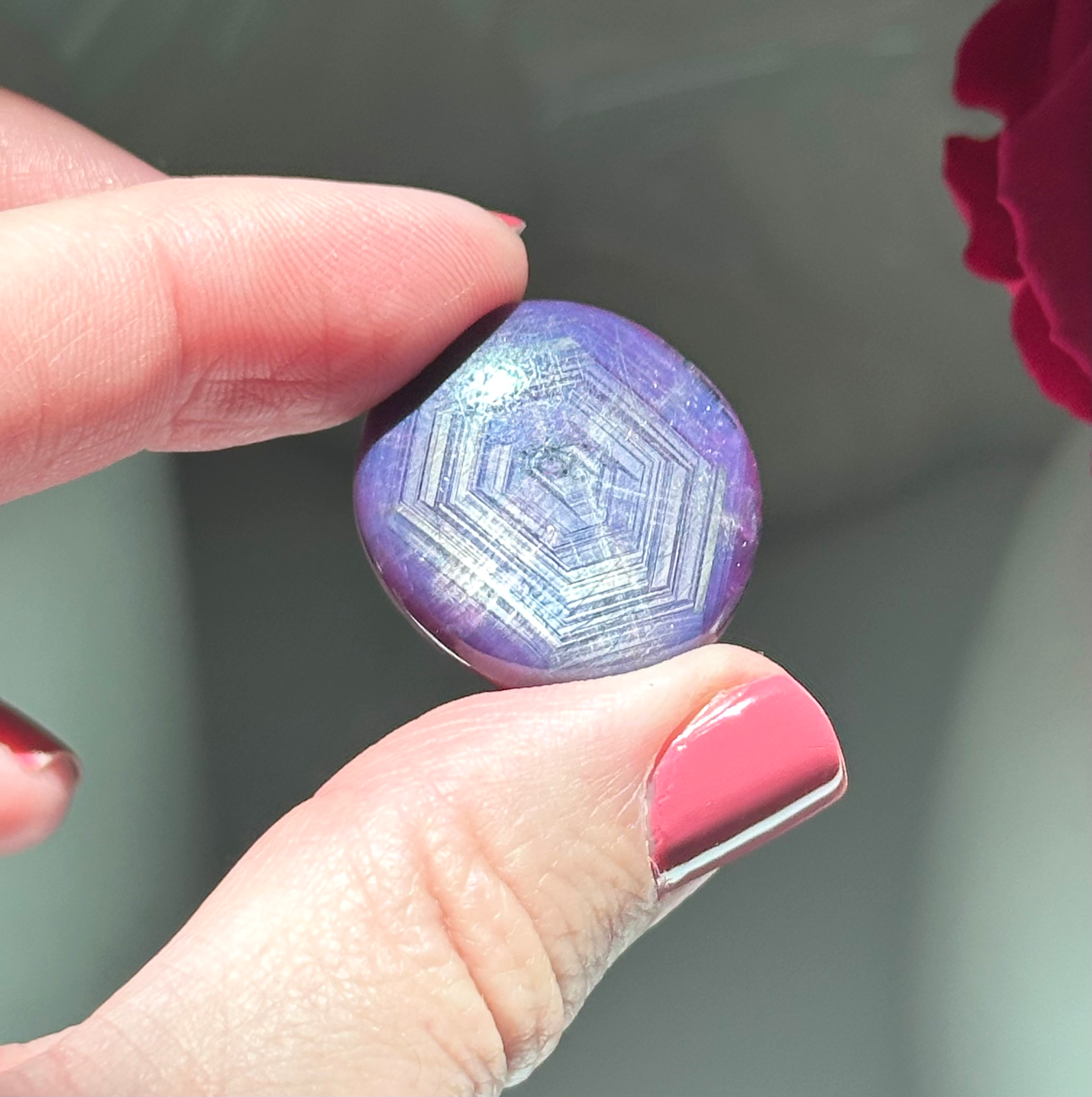 0.9” RARE Cobweb Ruby Corundrum with AMAZING Flash