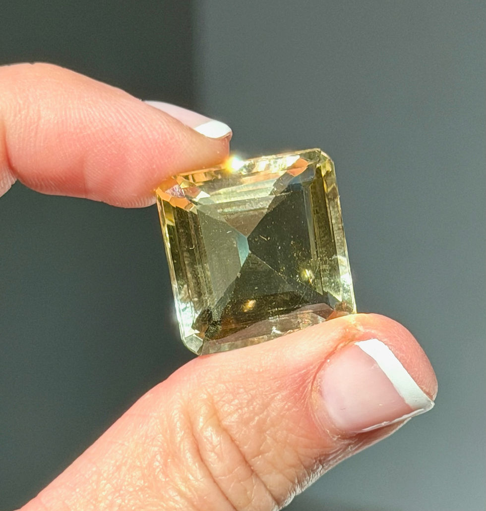 Thumbnail: 0.75” , 35.5ct. RARE Faceted Citrine Gem Stone with Excellent Clarity - India