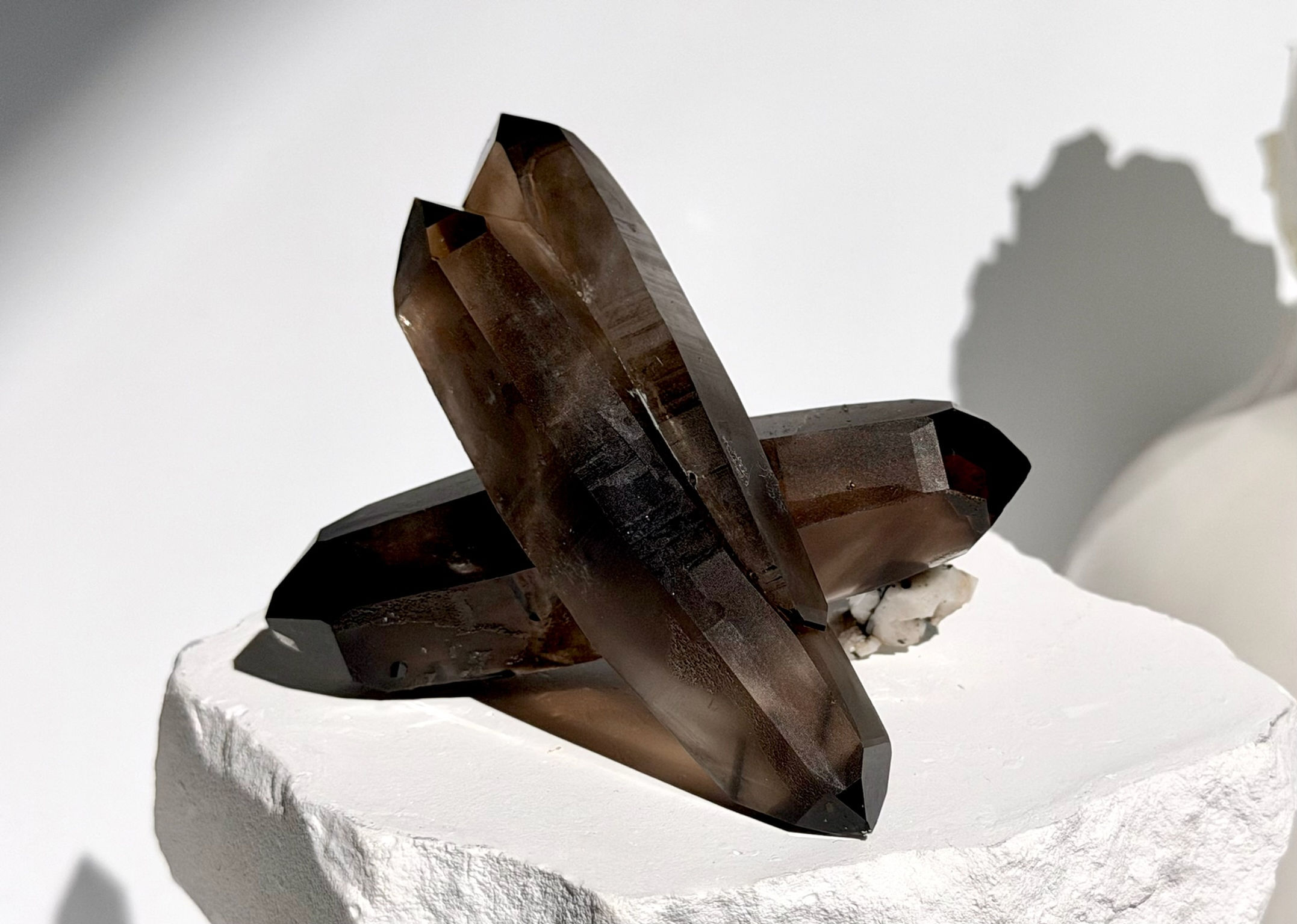 3.1” RARE Double Terminated Malawi Smoky Cluster with Window and Aegirine