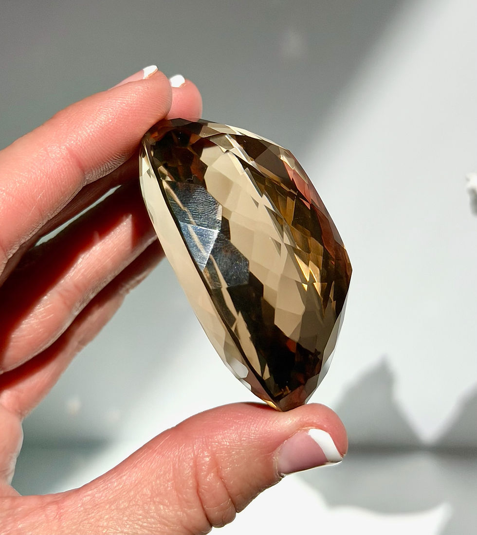 Thumbnail: 2.4”, 433.5ct XL Faceted Citrine Gem Stone with Excellent Clarity - Brazil