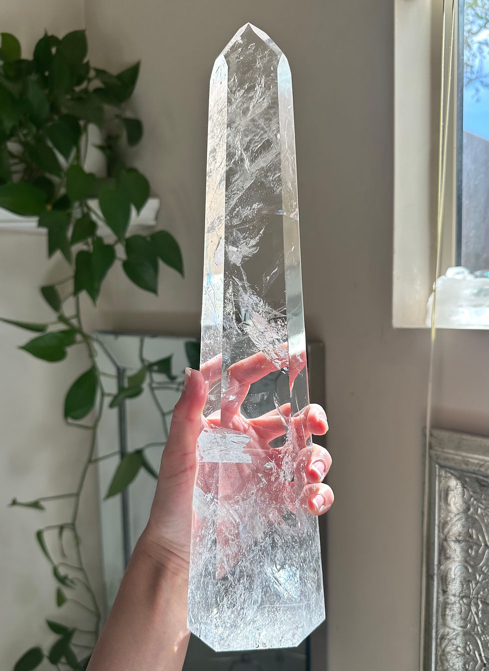 Thumbnail: 15.2” 1.82kg XXL Lemurian Quartz Tower w/ Rainbow - Stand Included -Brazil