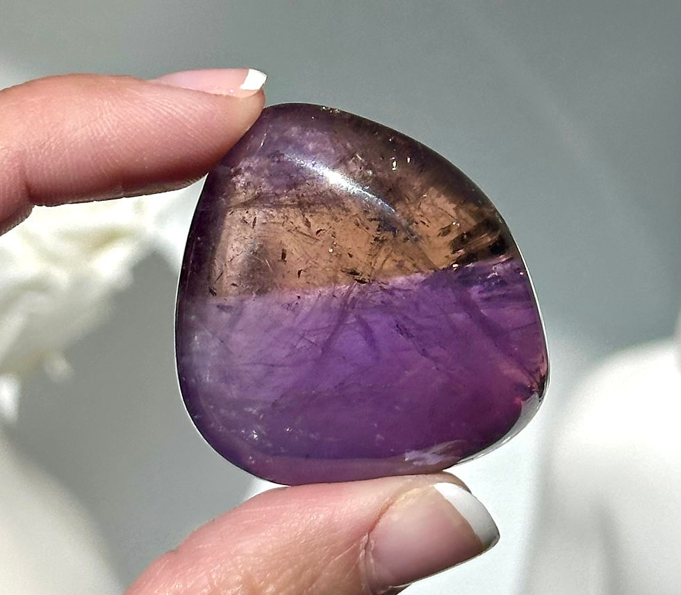 1.5",  Bi-Color Ametrine Palm Stone - Zambia