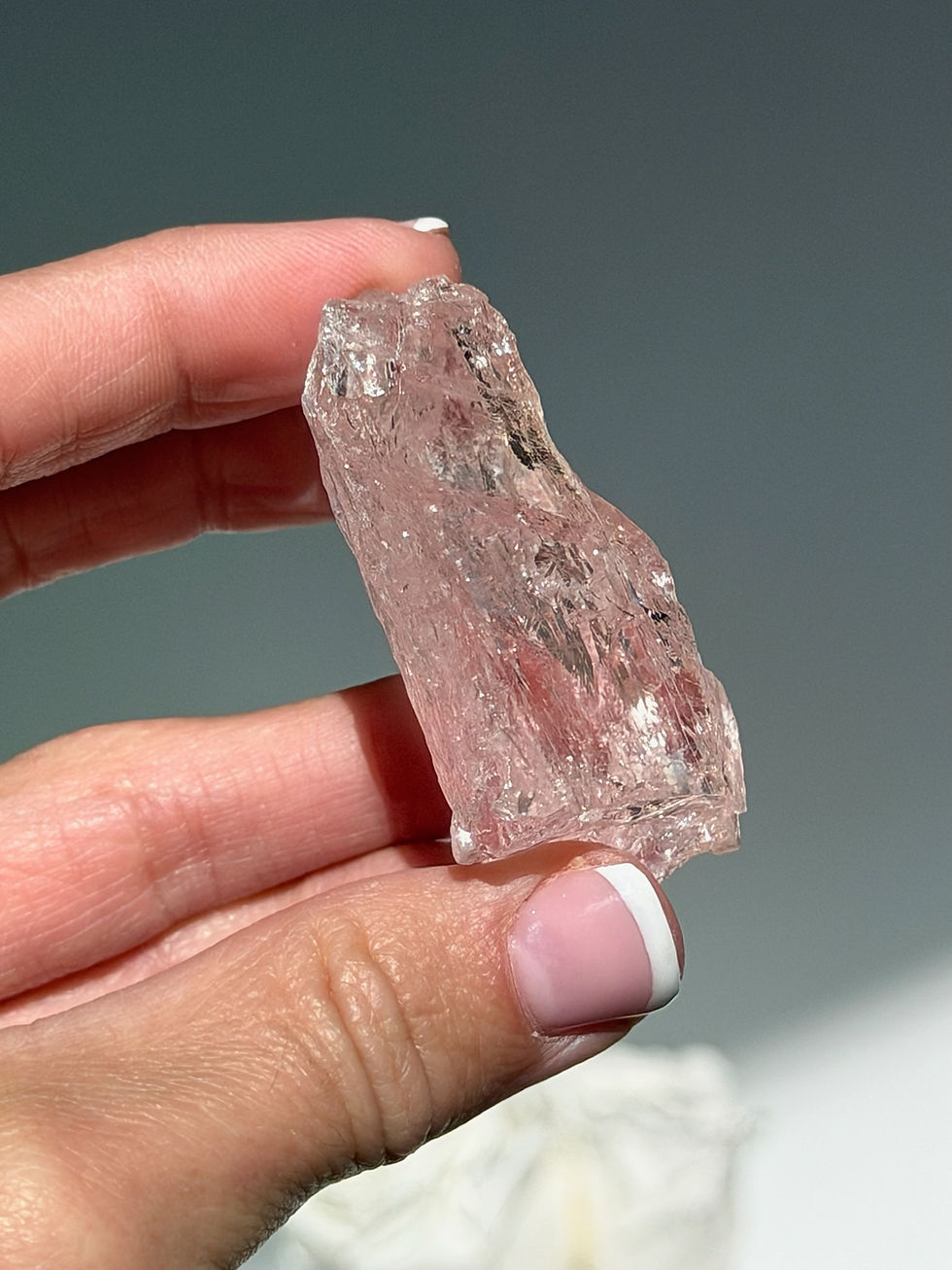 Thumbnail: 1.75”,  35g  Raw Morganite with Rainbow
