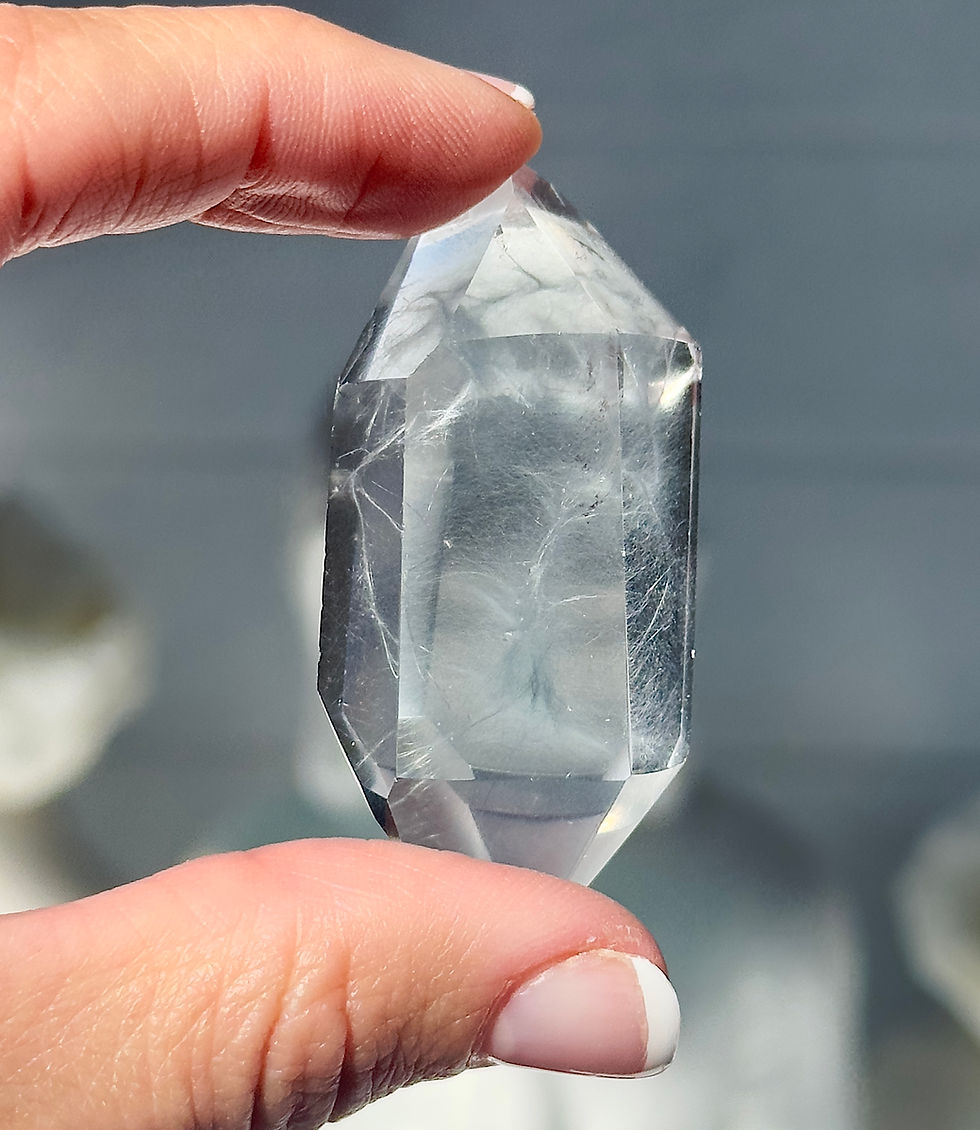 Thumbnail: 2.2” Rare Optical Blue Amphibole Quartz Point - Blue Angel Quartz - Brazil