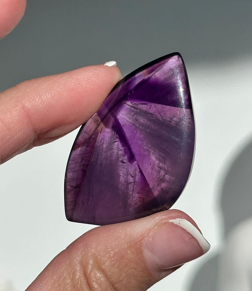 Thumbnail: 1.75” HIGH Quality Trapiche Amethyst Cabochon - Brazil