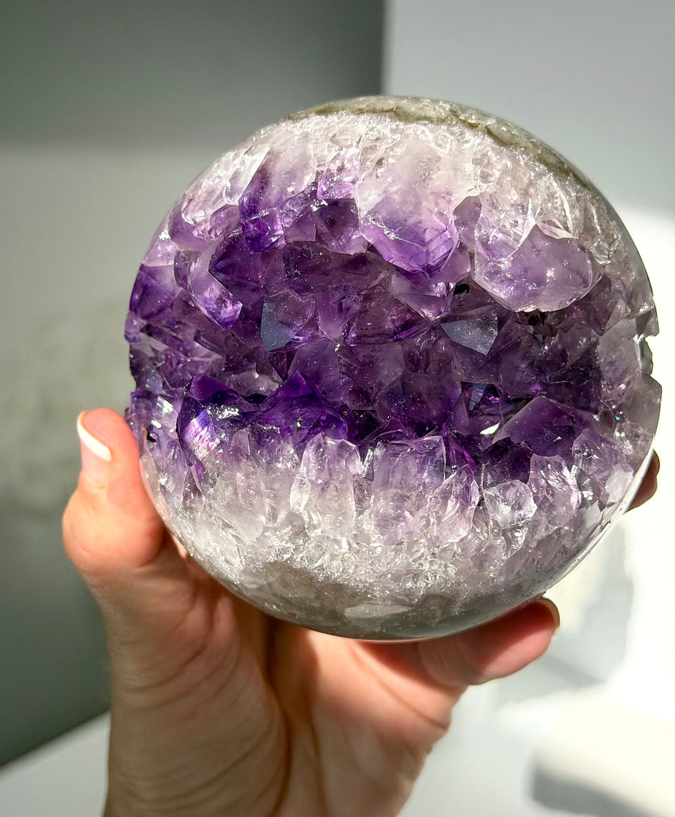 Thumbnail: 3.75”, 1kg  Purple Geode Amethyst Sphere - Brazil