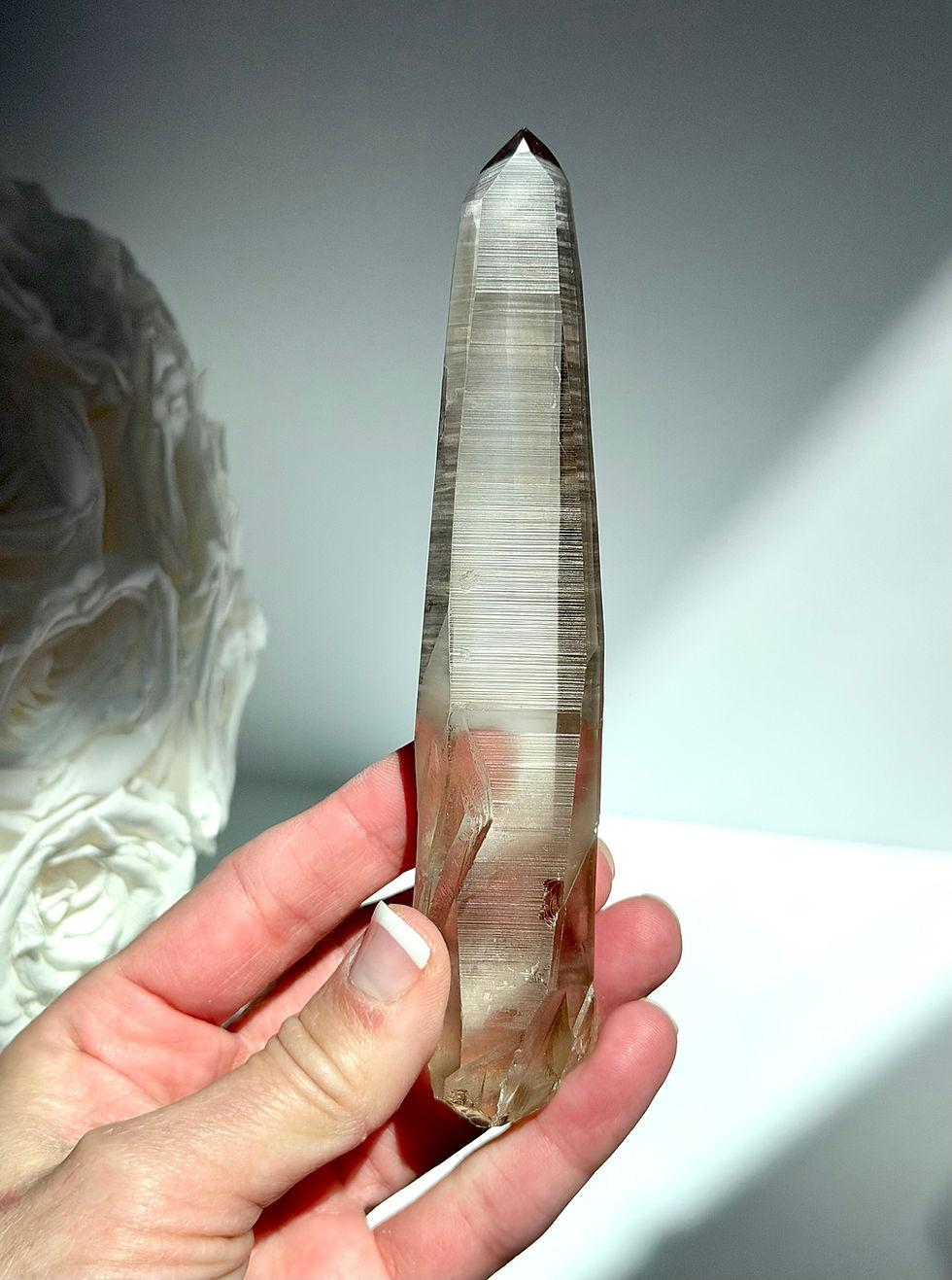 Thumbnail: 5.4 Smoky Lemurian with Linear Ridges and Great Clarity - Minas Gerais, Brazil
