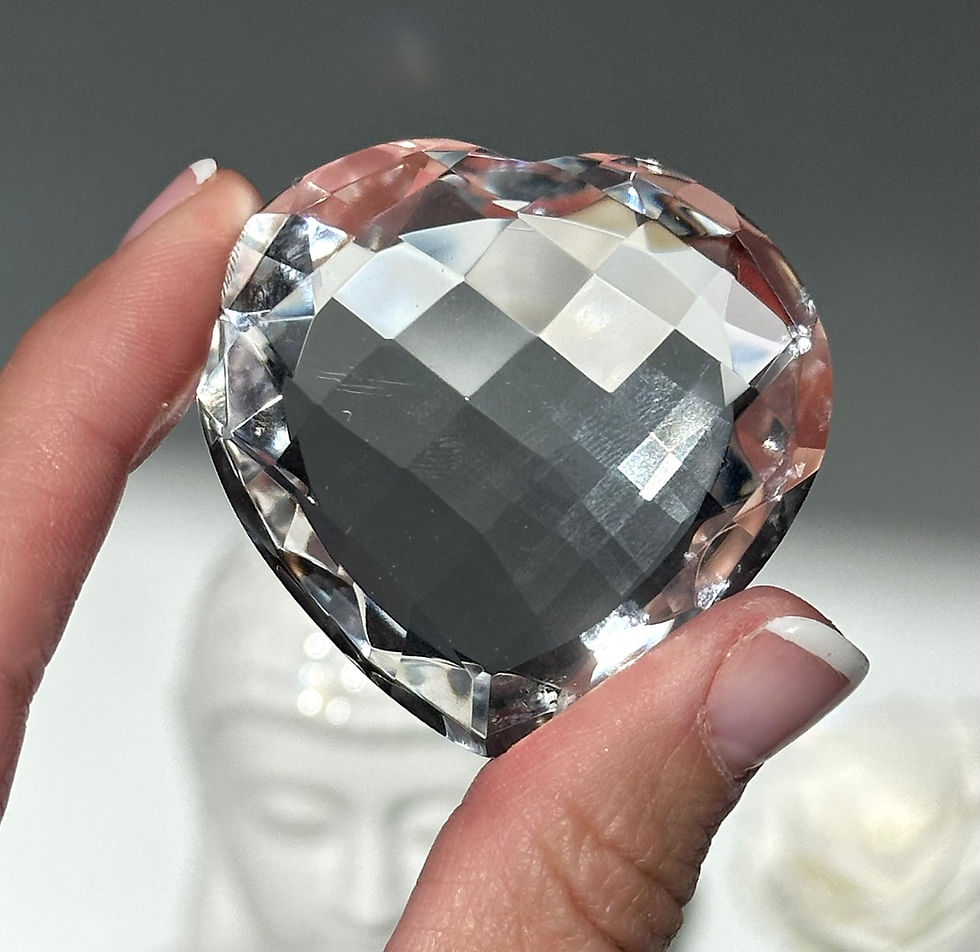 1.8” Faceted Lemurian Quartz Heart -  Brazil