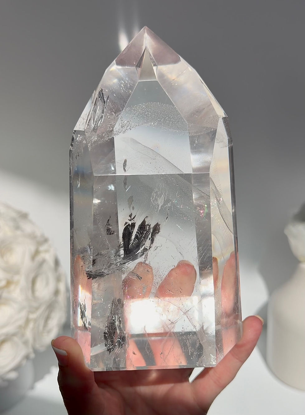 Thumbnail: 6.0” 1.189kg Lemurian Quartz Devic Temple w/ Rainbows - Minas Gerais