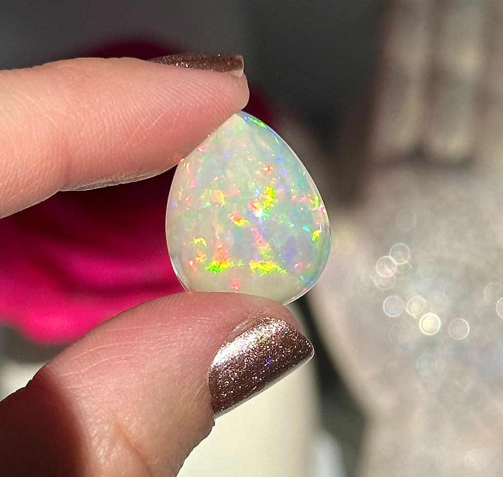 Thumbnail: 10ct , 0.8” RARE High Quality Ethiopian Opal with Red, Yellow and, Green Glow