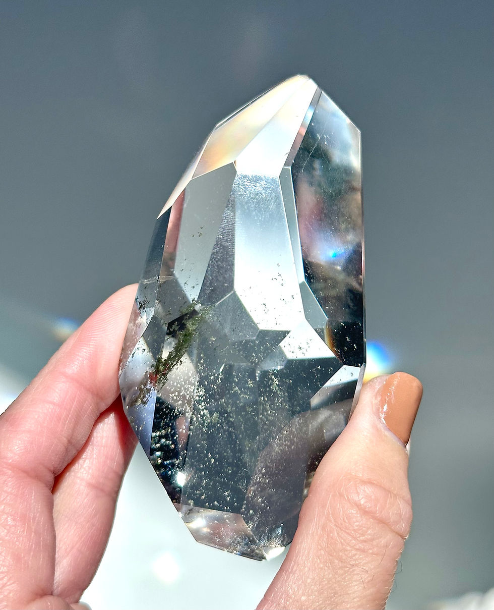 Thumbnail: 3.4" Chlorite Quartz Faceted Free Form - Brazil