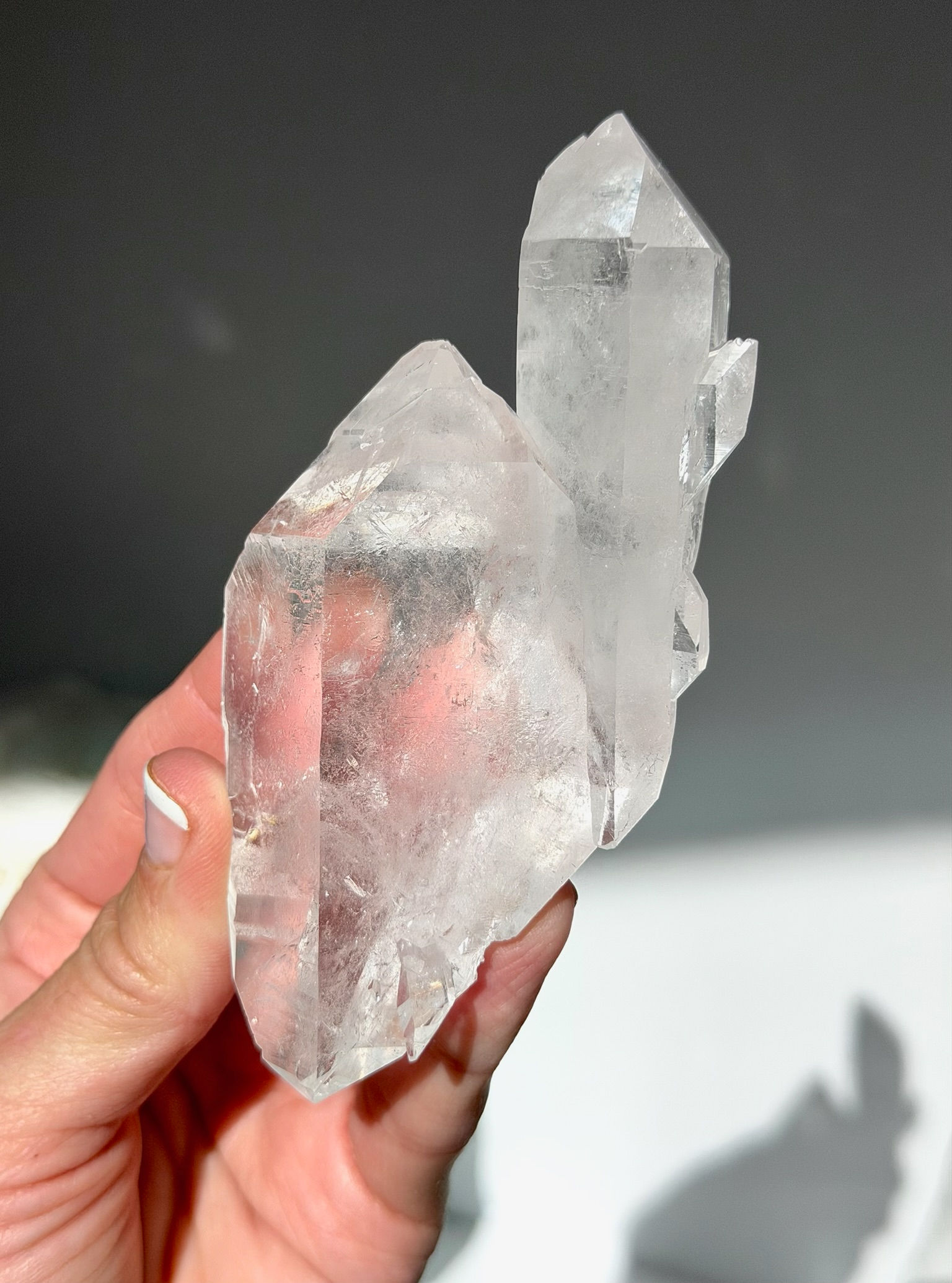 4.0” DT Lemurian Quartz with Companion Crystal, Elestial Growth, Record Keepers
