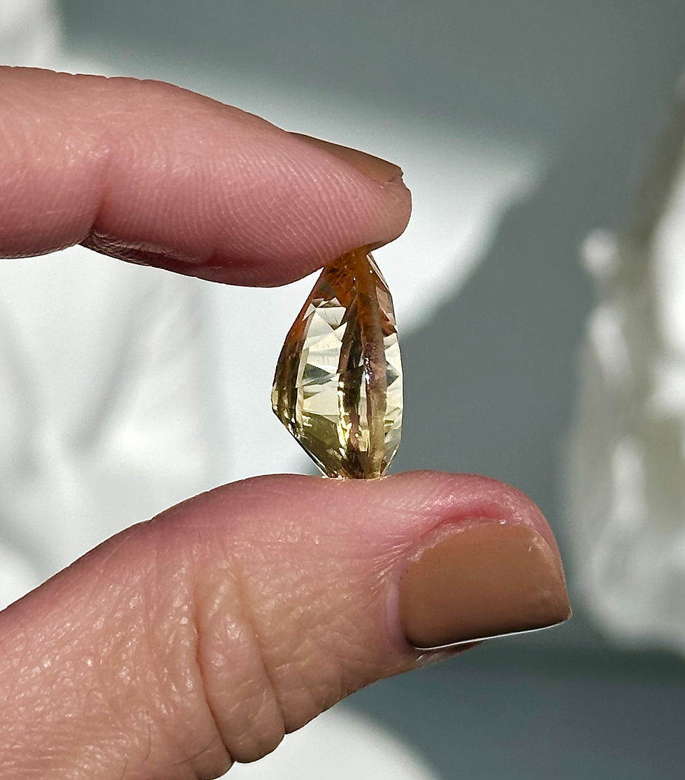 Thumbnail: 0.75” , 11.45ct. Faceted Citrine Tear Drop  - Brazil