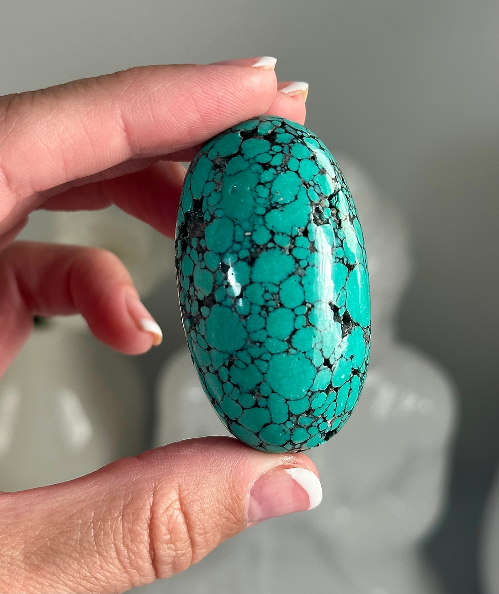 Thumbnail: 69g , 2.0” RARE Tibetan Turquoise Shiva  Turquoise has an absolutely unique ener