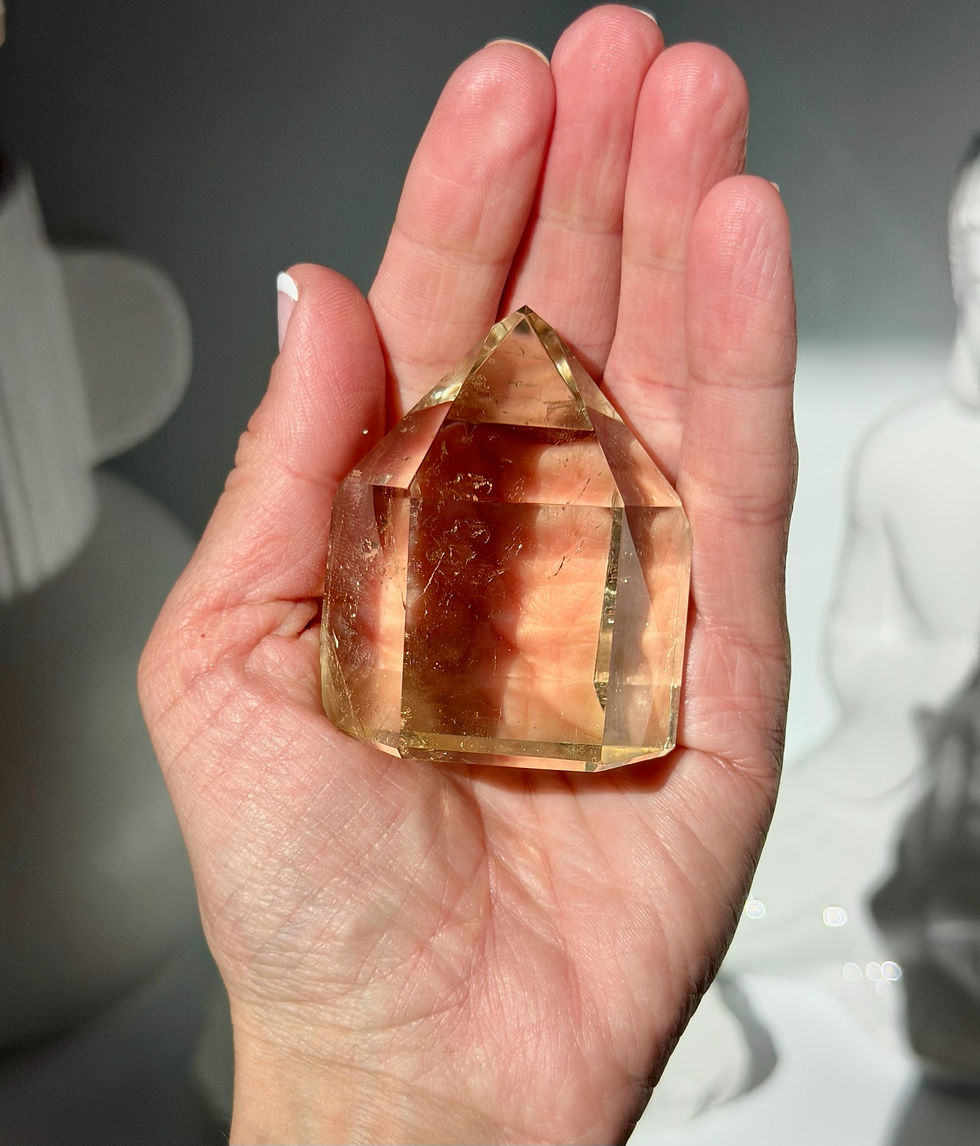 Thumbnail: 2.3”, Citrine Point with Time Link and Mini Rainbow - Minas Gerais, Brazil