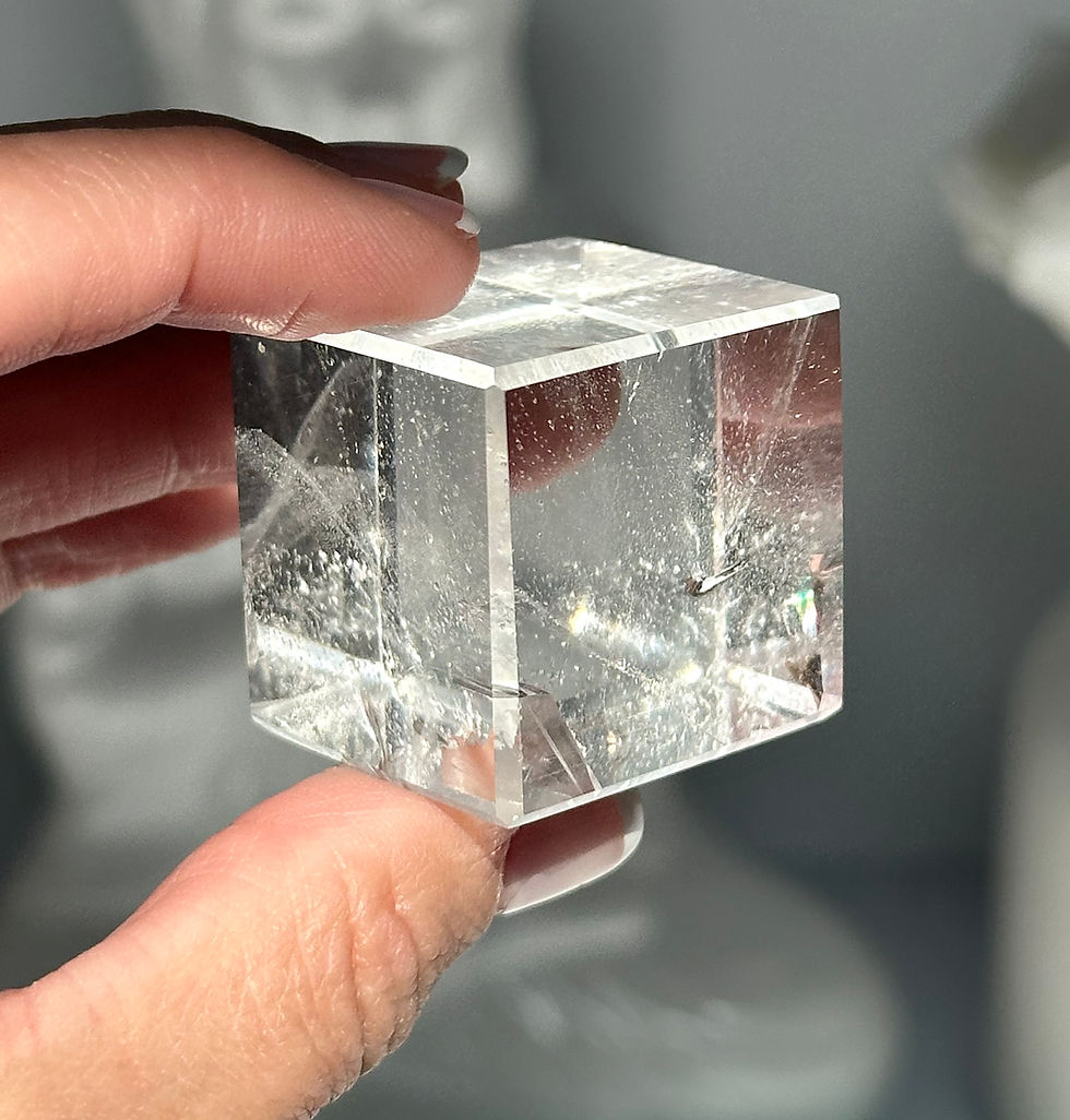 1.2” LEMURIAN Quartz Cube - Platonic Solid - Brazil