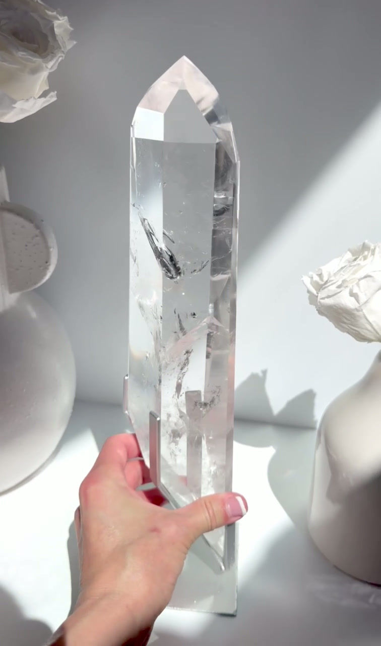 Thumbnail: 12.25” , 1.14kg DT Lemurian Quartz with Rainbows - Minas Gerais, Brazil