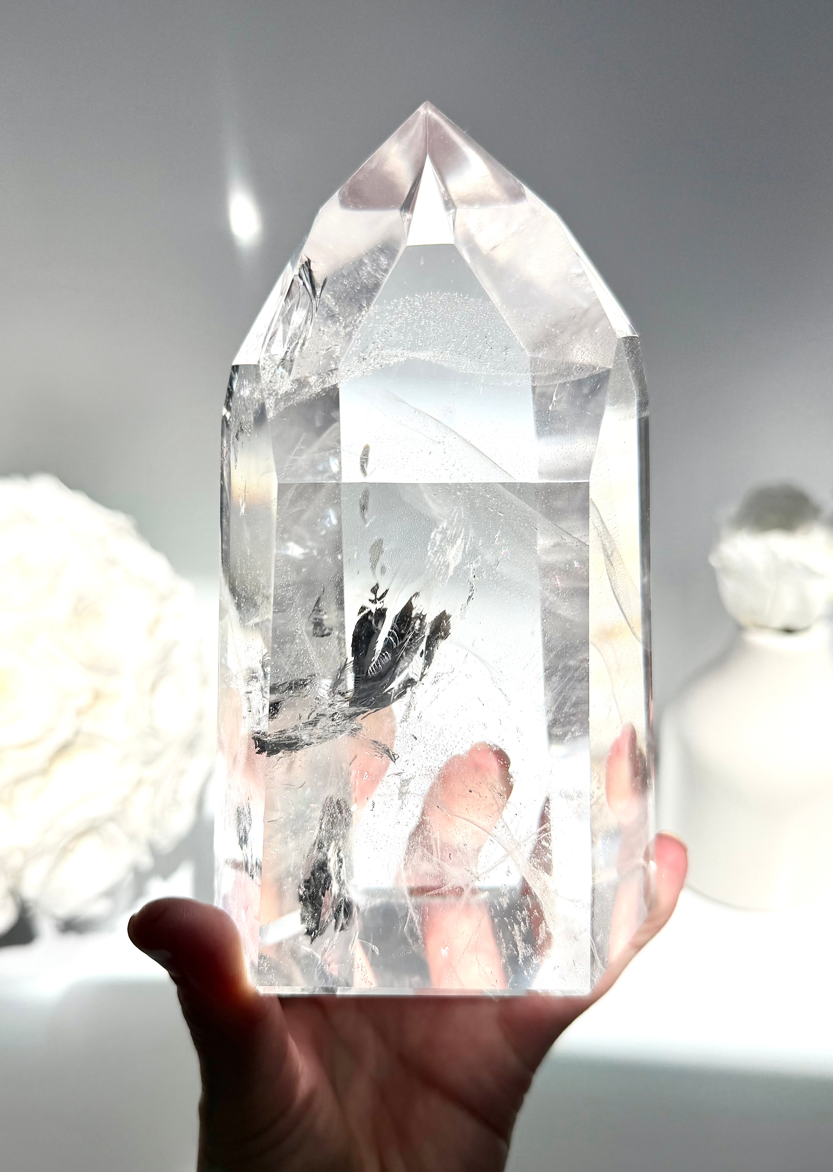 6.0” 1.189kg Lemurian Quartz Devic Temple w/ Rainbows - Minas Gerais