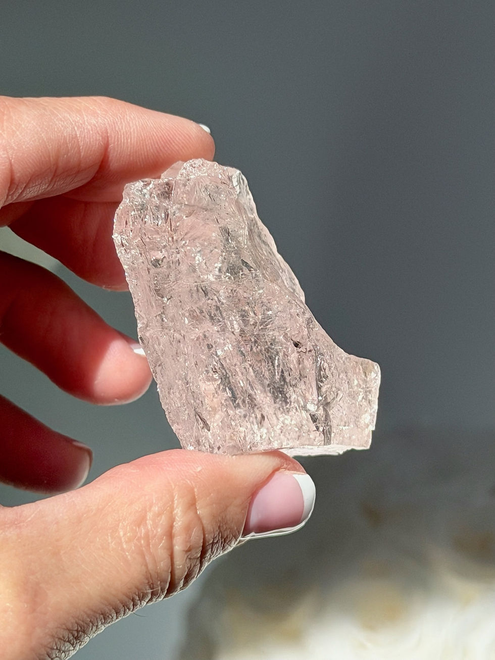 Thumbnail: 1.75”,  35g  Raw Morganite with Rainbow