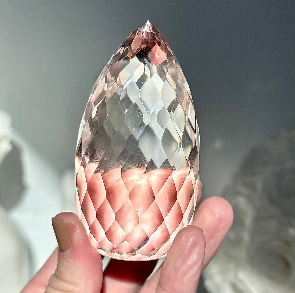 Thumbnail: 3.1” Dazzling Faceted Lemurian Quartz Flame - Brazil