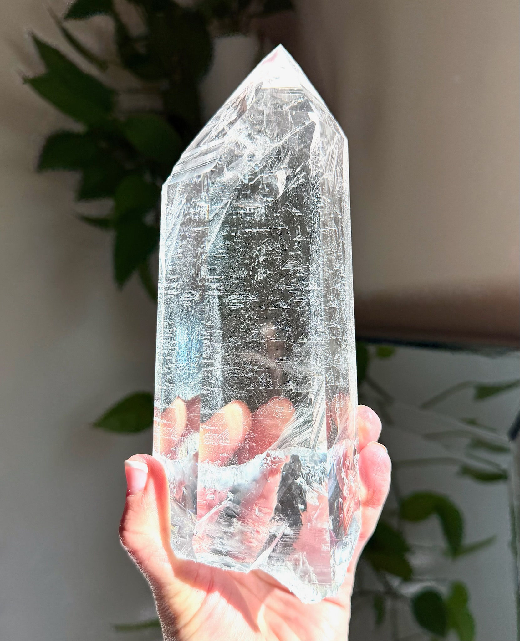 7.1” Top Quality Lemurian Quartz Point with Incredible Clarity, Unique Pyramidal