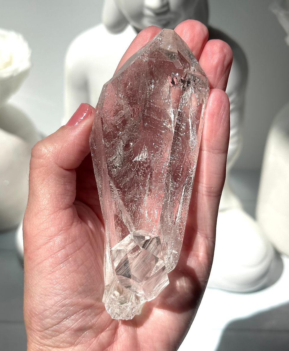 Thumbnail: 4.5” RARE Optical Himalayan Quartz with Mountainscape Etchings