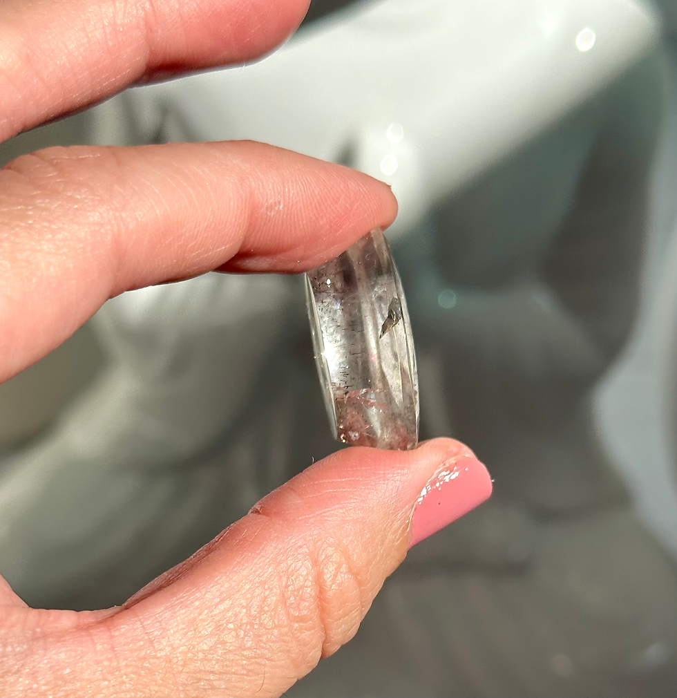 Thumbnail: 1.1”, 35ct VERY Rare - PINK Fire Quartz Covellite with Flash- Brazil 