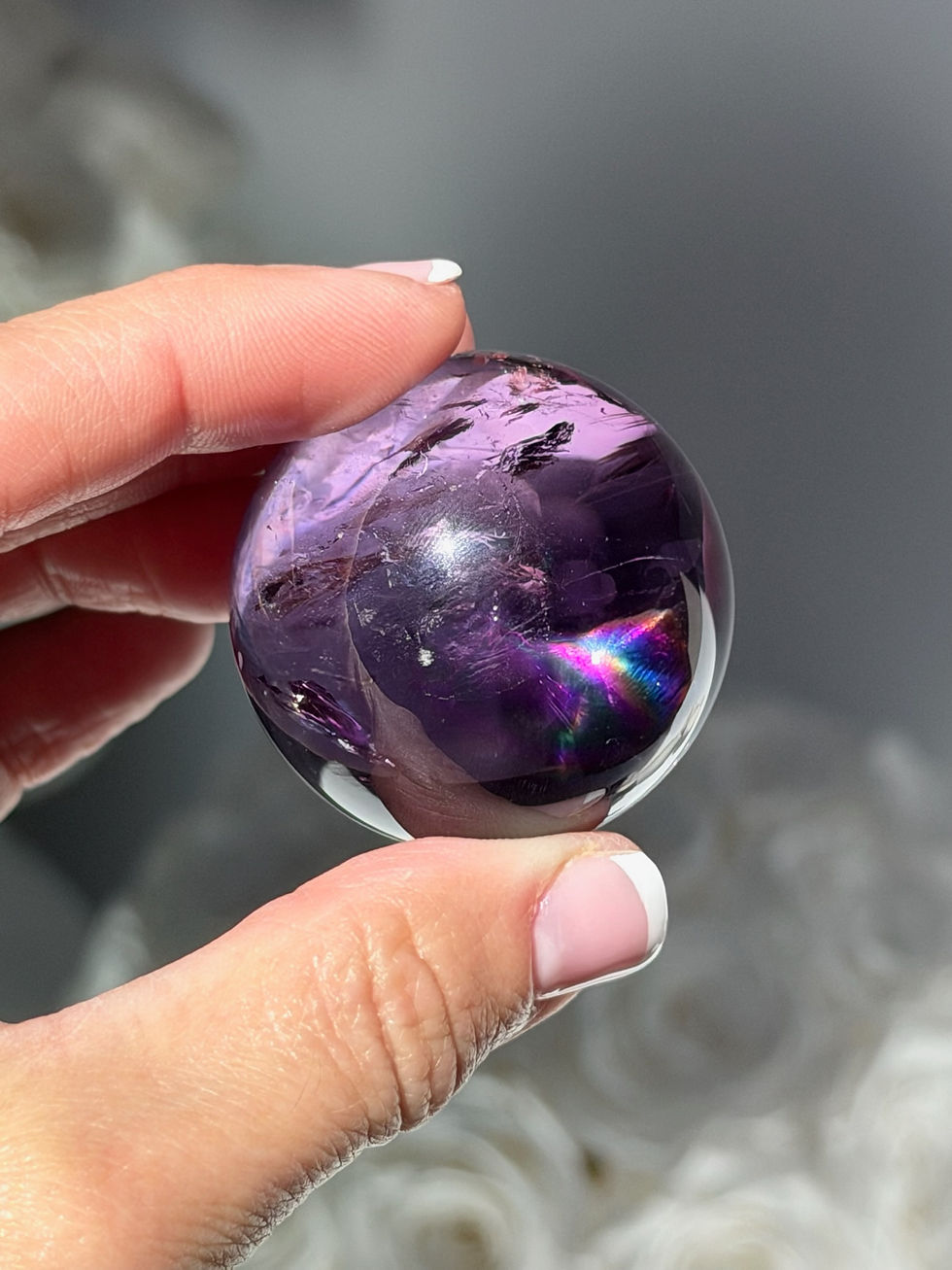 Thumbnail: 38mm Amethyst Sphere with Rainbow - Brazil