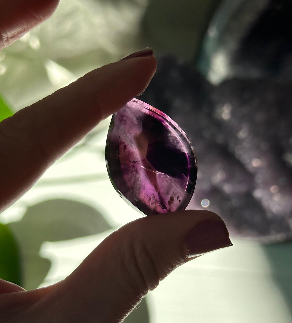 Thumbnail: 1.5” HIGH Quality Trapiche Amethyst Carving - Brazil